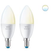 זוג נורות נר LED חכמות מבית WIZ וויז דגם SMART BULB 5W C37 E14 TW 2PF