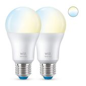 זוג נורות LED חכמות מבית WIZ וויז דגם SMART BULB 8W A60 E27 TW 2PF
