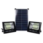 זוג פרוז'קטורים לד סולאריים 100 וואט עם שלט מבית SOLAR LIGHT סולאר לייט דגם PR-S01C-100X2