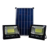 זוג פרוז'קטורים לד סולאריים 200 וואט עם שלט מבית  SOLAR LIGHT סולאר לייט דגם PR-S01C-200X2