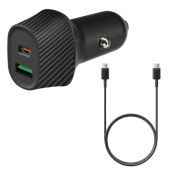 מטען לרכב 38W כולל 2 יציאות USB-A+USB-C וכבל MOWER USB-C מאוור דגם 573329
