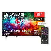 טלוויזיה חכמה 85 אינץ` LG QNED AI MINI LED אל ג`י דגם 85QNED70B6T