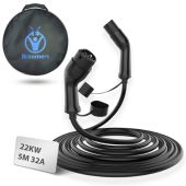כבל טעינה לרכב חשמלי תלת פאזי BRAUMERS 22KW בראומרס דגם BREV-CABT232AT2-5MTPU