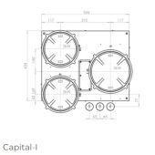 כיריים אינדוקציה 3 מבערים PITT COOKING פיט קוקינג דגם CAPITAL-INDUCTION