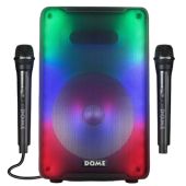 בידורית ניידת 1200W עם שני מיקרופונים מבית DOME דום דגם CLUB108