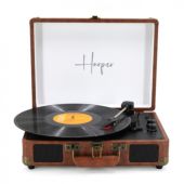 פטיפון בעיצוב מזוודה HARPER הרפר דגם HRT-10-BROWN