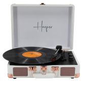 פטיפון בעיצוב מזוודה HARPER הרפר דגם HRT-10-WHITE