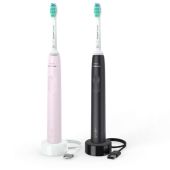 זוג מברשות שיניים חשמליות מבית PHILIPS פיליפס דגם SONICARE 3100 HX3675/15 