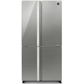 מקרר 4 דלתות בנפח 611 ליטר גימור זכוכית אפורה SHARP שארפ דגם SJ-R8942-BS