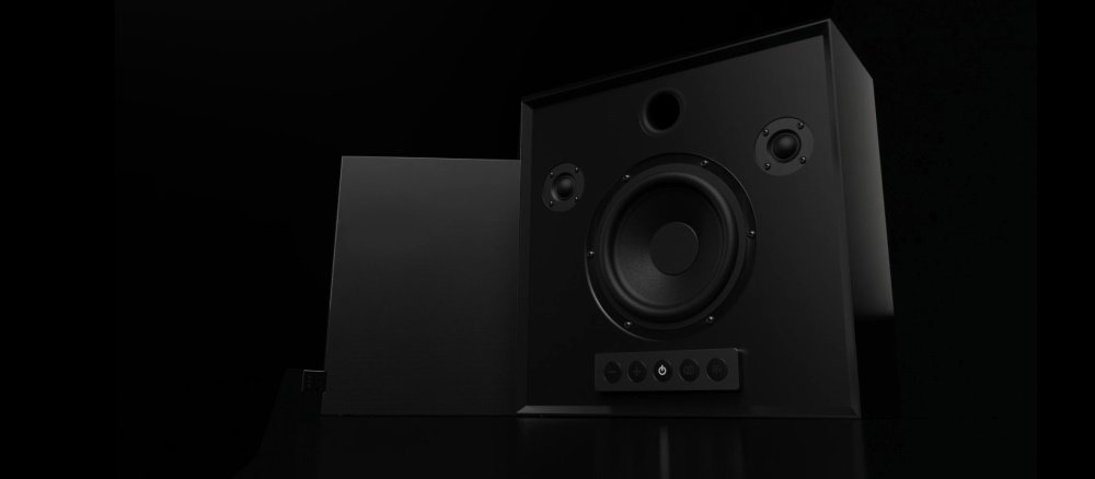 Hogtalare front without grille and back with