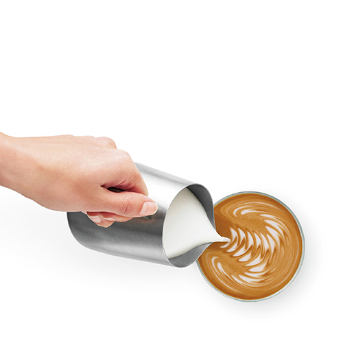 מכונת האספרסו של Barista Pro במרקם חלבון מיקרו-קצף נירוסטה מוברש